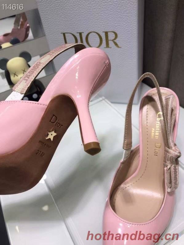 JADIOR SLINGBACK PUMP Patent Calfskin Dior770DJ-1 10 cm heel