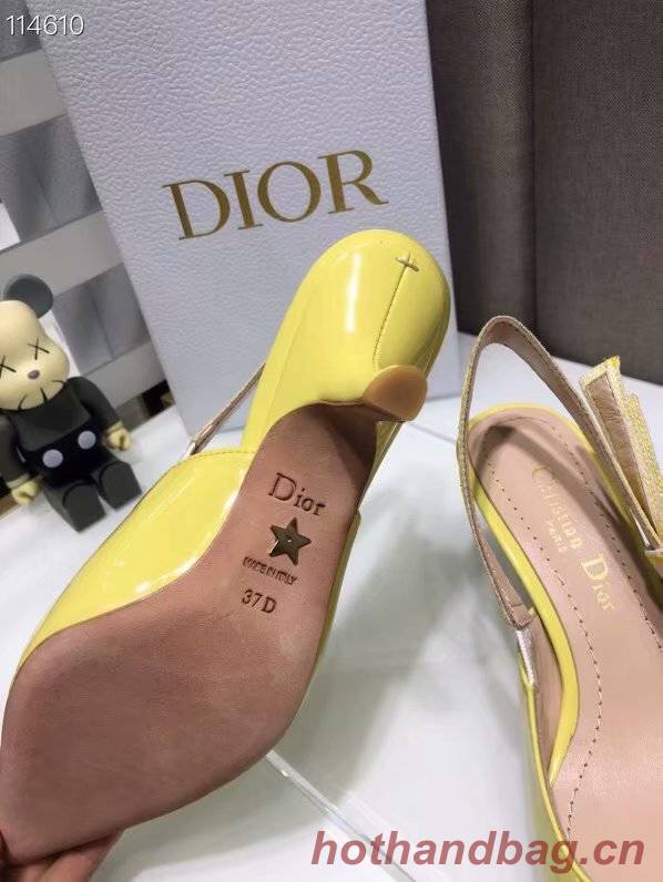 JADIOR SLINGBACK PUMP Patent Calfskin Dior771DJ-2 6.5 cm comma heel