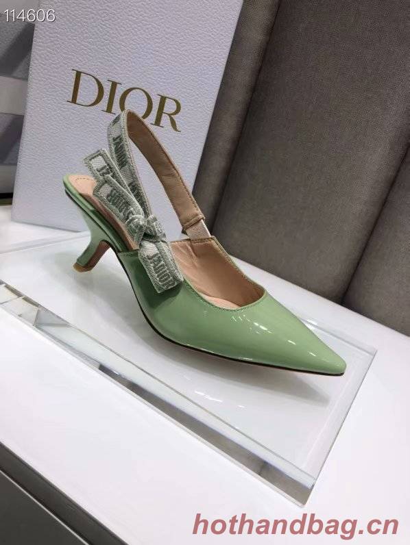 JADIOR SLINGBACK PUMP Patent Calfskin Dior772DJ-2 6.5 cm comma heel