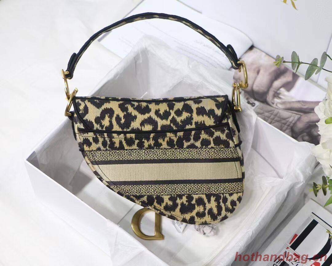 DIOR SADDLE BAG Beige Multicolor Mizza Embroidery M0446C