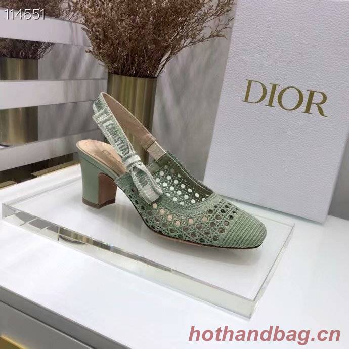 DIOR & MOI SLINGBACK PUMP Mesh Cannage Embroidery Dior777DJ-4