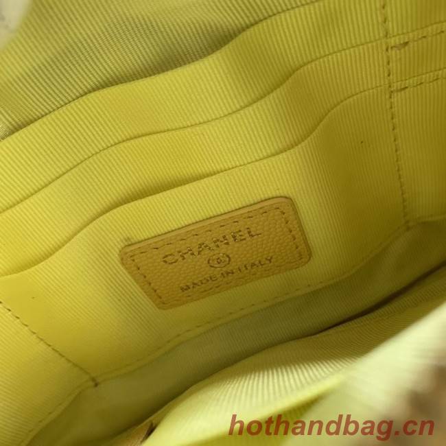 CHANEL 19 Caviar Original Leather Carry on bag AP1060 yellow