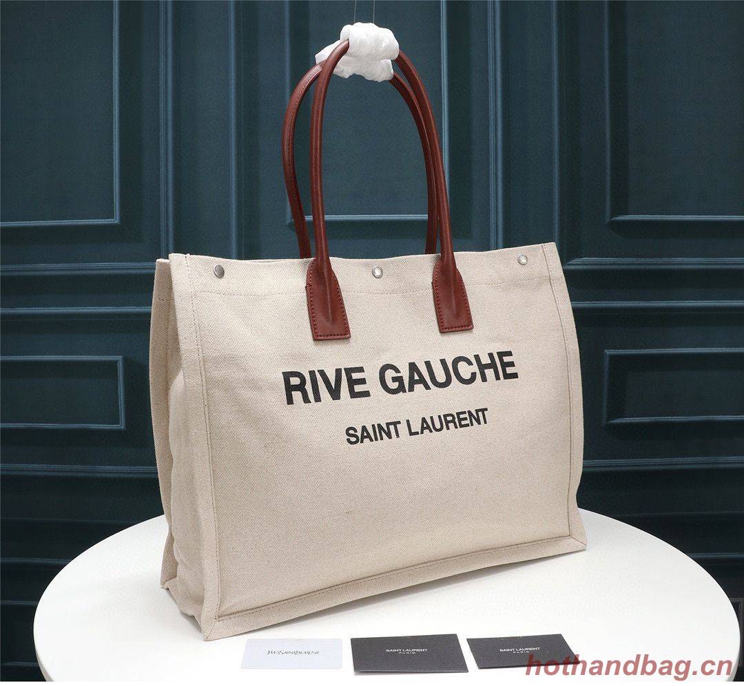 Yves Saint Laurent Rive Gauche Tote Shopping Bag 59929 Beige