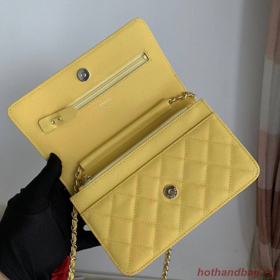 Chanel WOC Original Caviar Leather Flap cross-body bag V33818 Yellow