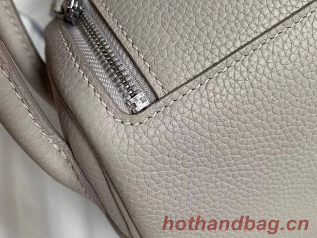 Hermes mini Lindy Original Togo Leather Bag OLD19 light grey