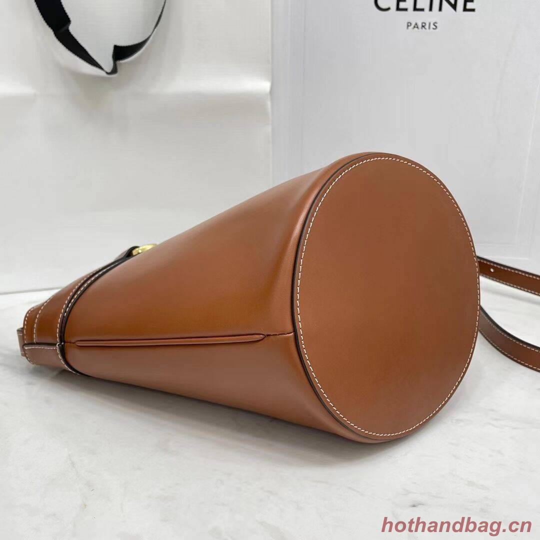 Celine BUCKET BAG IN SHINY CALFSKIN CR92072 brown