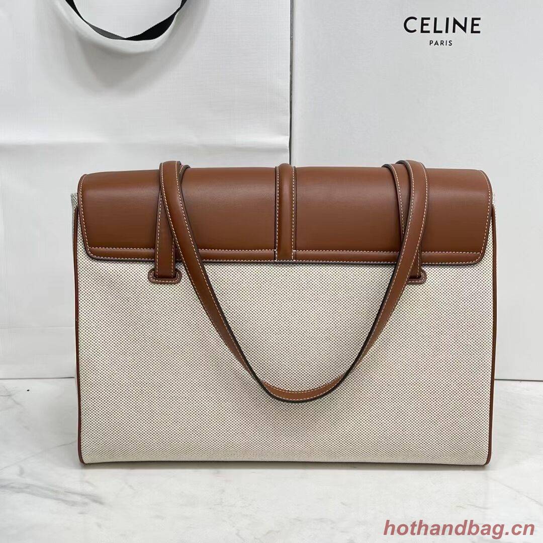 Celine MEDIUM SOFT 16 BAG IN SMOOTH CALFSKIN CR94043 DARK OAK