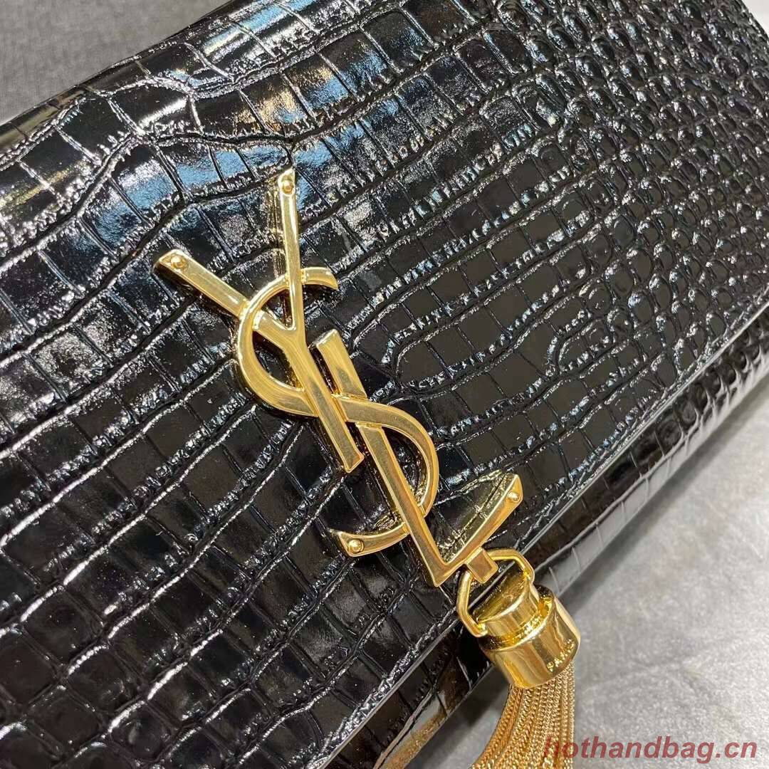 YSL Saint Laurent Medium Kate Bag Y306079 Black Gold hardware