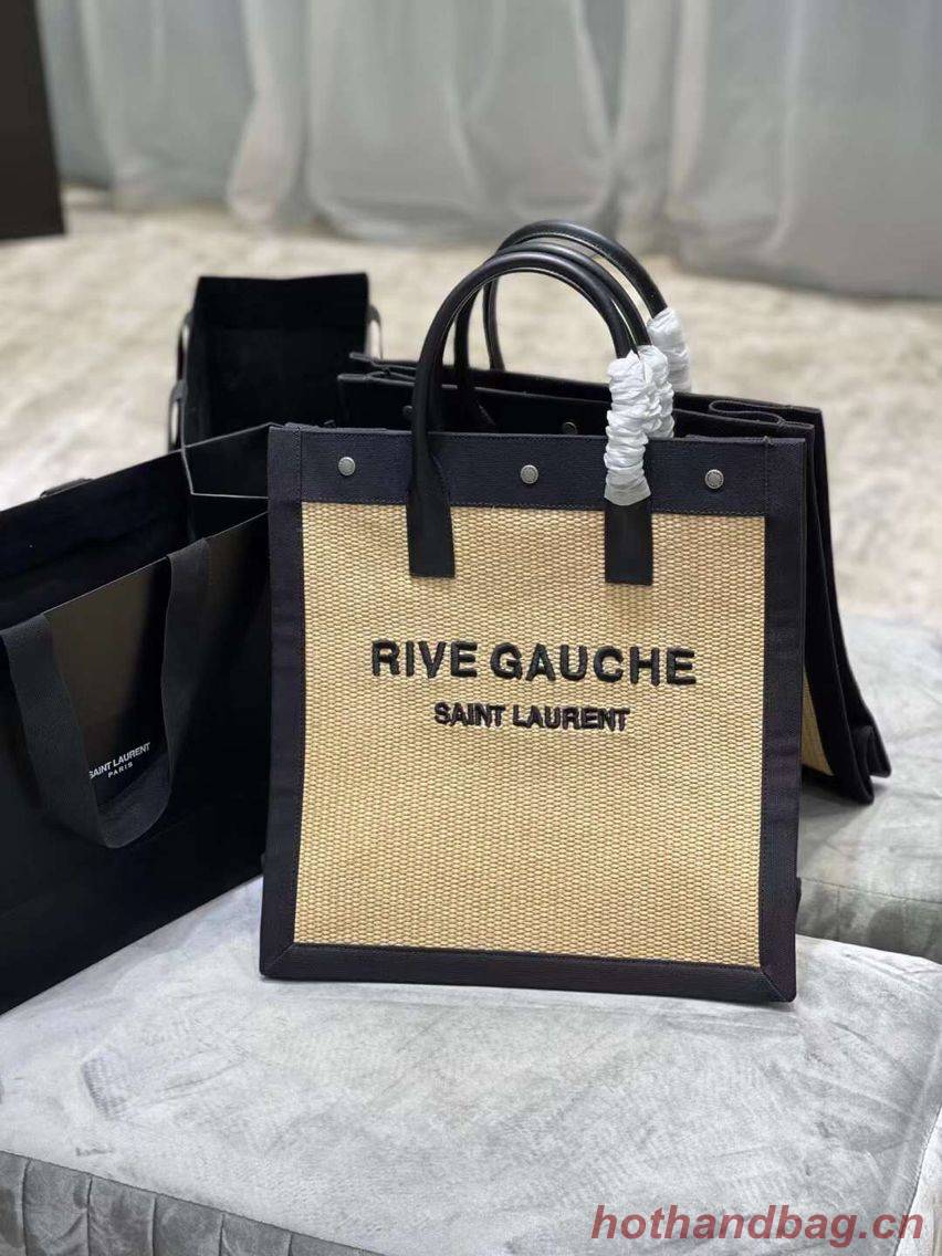 Yves Saint Laurent RIVE GAUCHE N/S SHOPPING BAG IN COTTON 9E1070 Beige