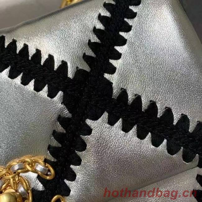 chanel 19 flap bag AS1160 Silver & Black