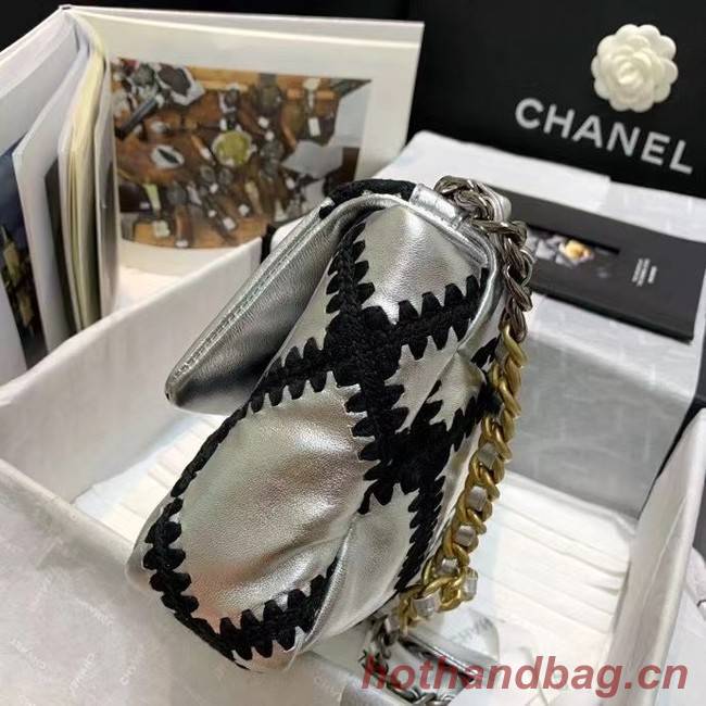 chanel 19 flap bag AS1160 Silver & Black