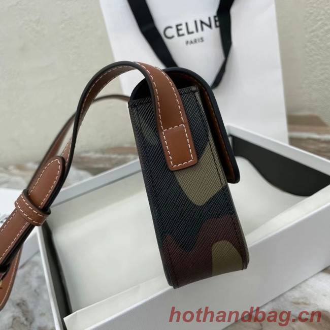 Celine TRIOMPHE SHOULDER BAG IN TRIOMPHE CANVAS AND CALFSKIN 194143 