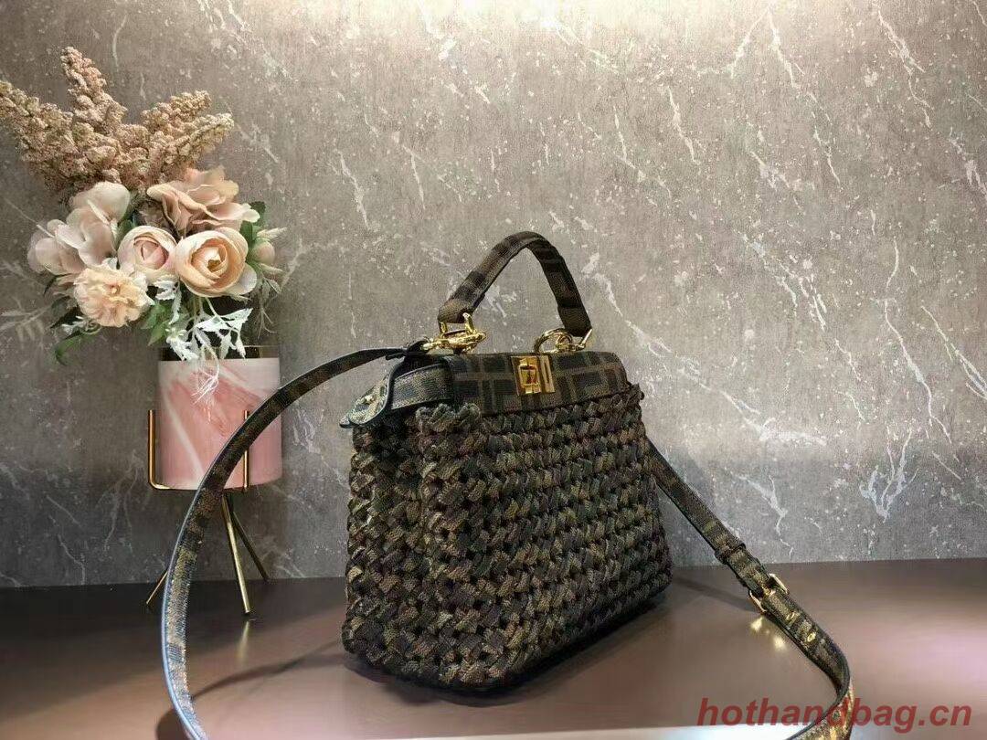 Fendi PEEKABOO ISEEU Weave Bag F6363 brown