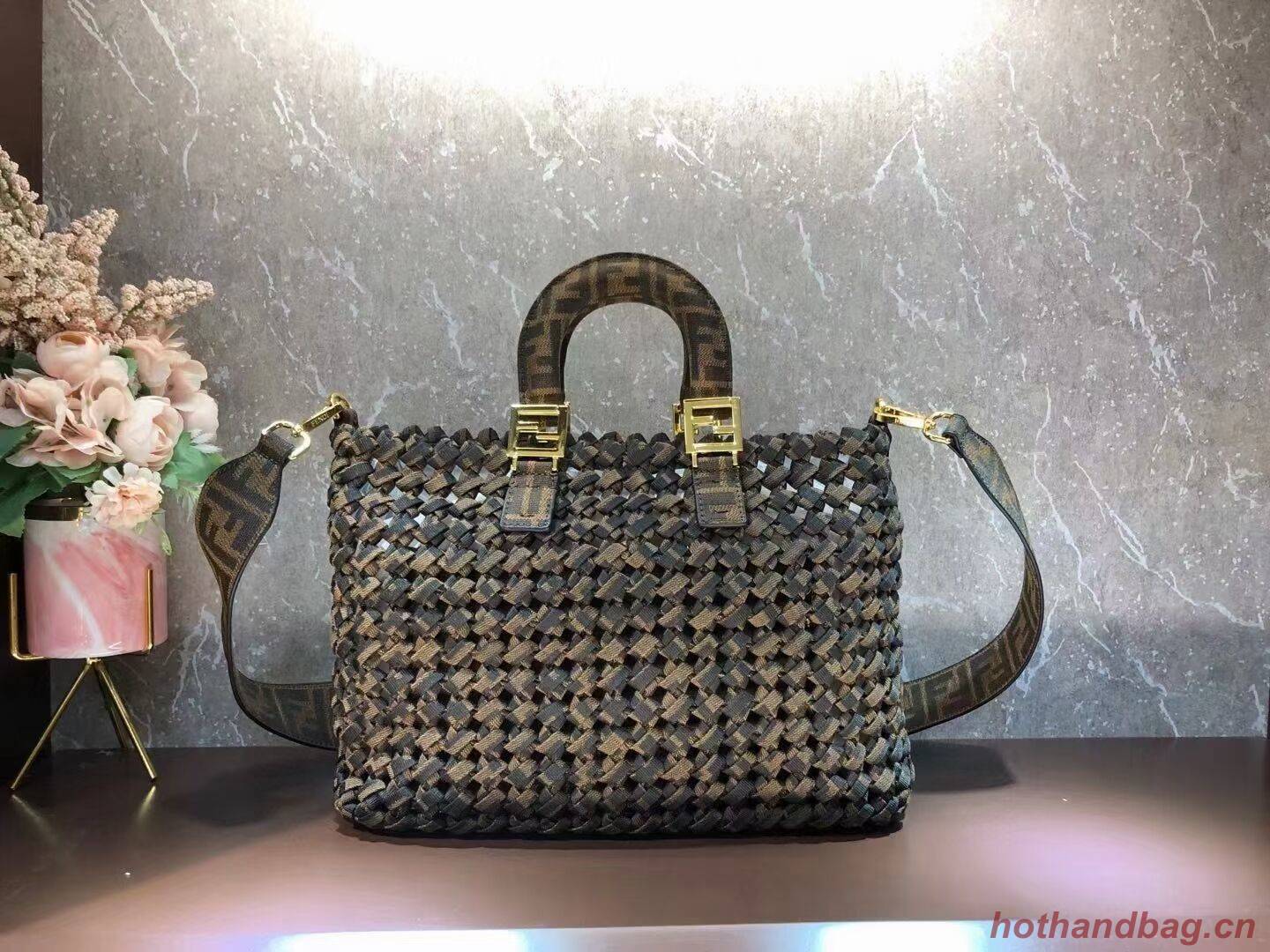 Fendi Weave Bag F6501 brown