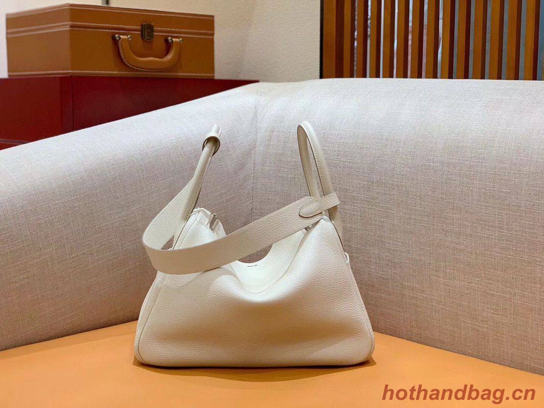 Hermes Lindy Original Togo Leather Bag OLD30 light grey