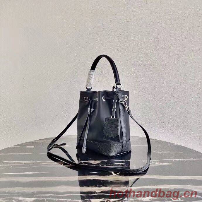 Prada Saffiano leather mini shoulder bag 1AE055 black