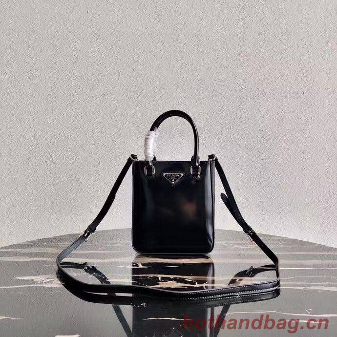 Prada Small brushed leather tote 1AD331 black