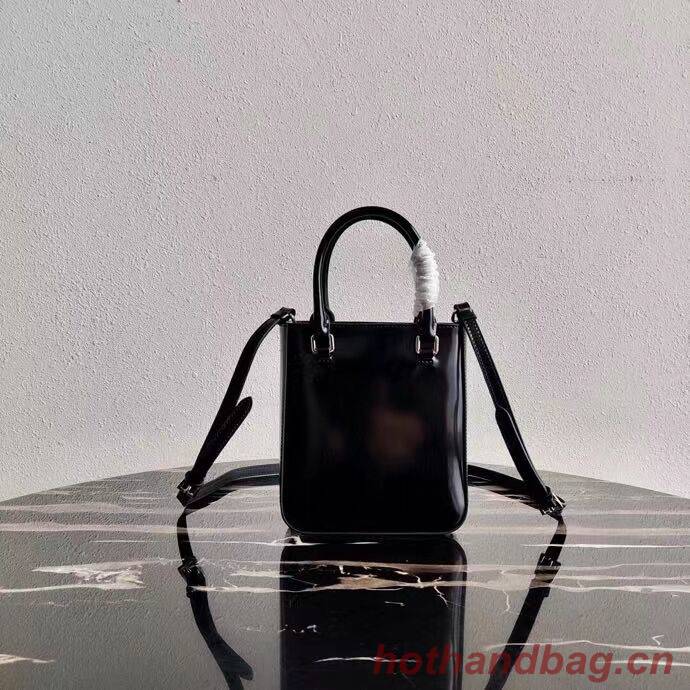 Prada Small brushed leather tote 1AD331 black