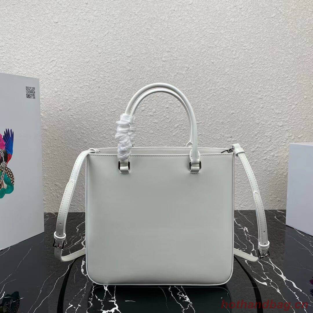 Prada brushed leather tote 1BA330 white