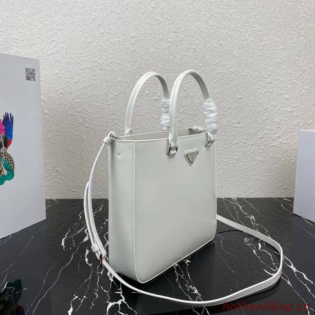 Prada brushed leather tote 1BA330 white