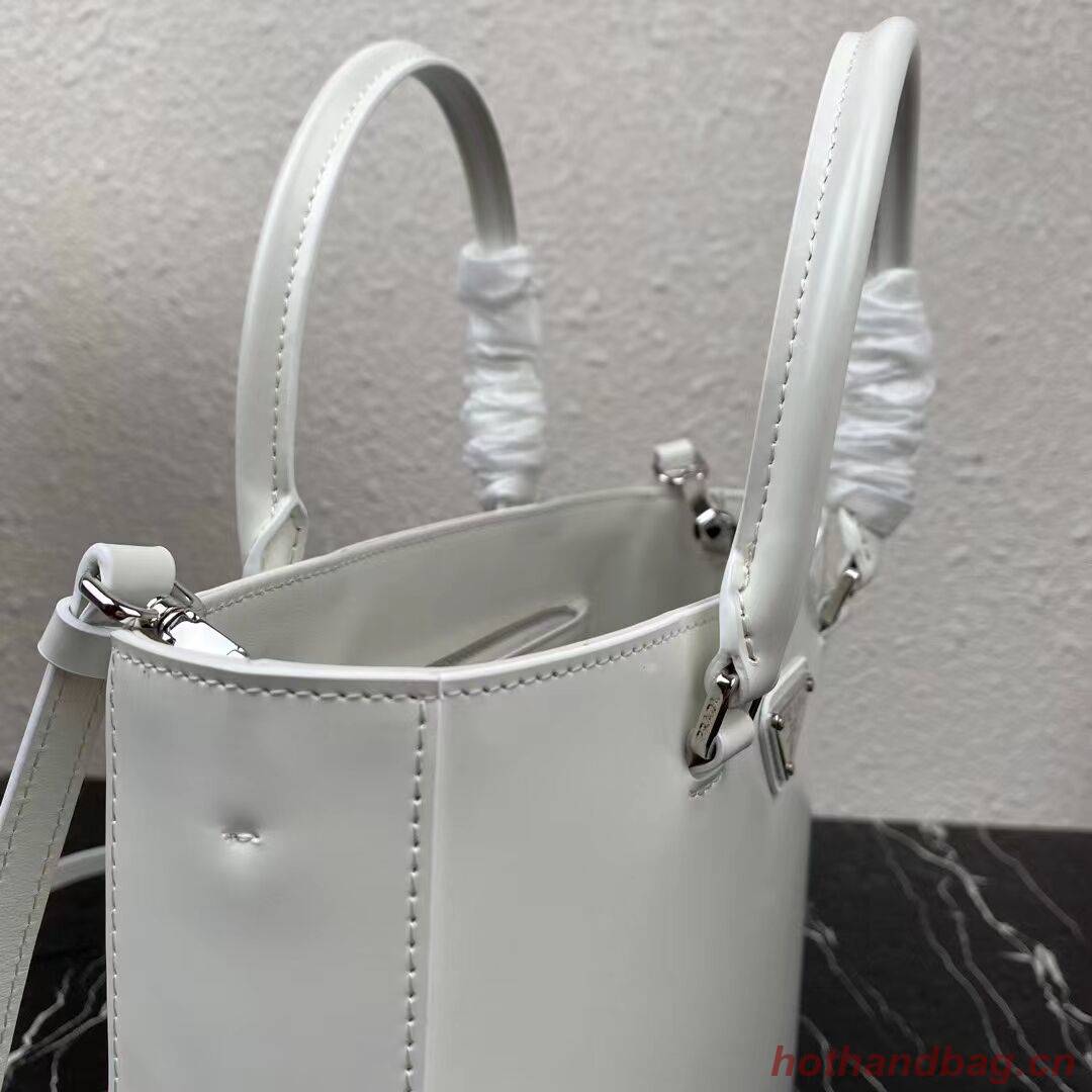 Prada brushed leather tote 1BA330 white