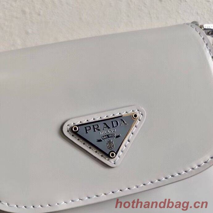 Prada Brushed leather mini-bag 1BH185 light grey