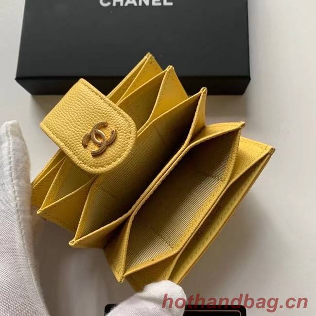 Chanel card holder AP0342 yellow