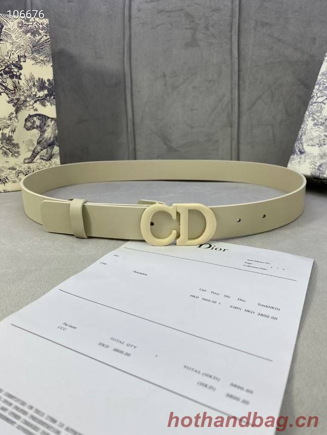 DIOR-ID BELT Raspberry Smooth Calfskin 30 MM B0110UM white