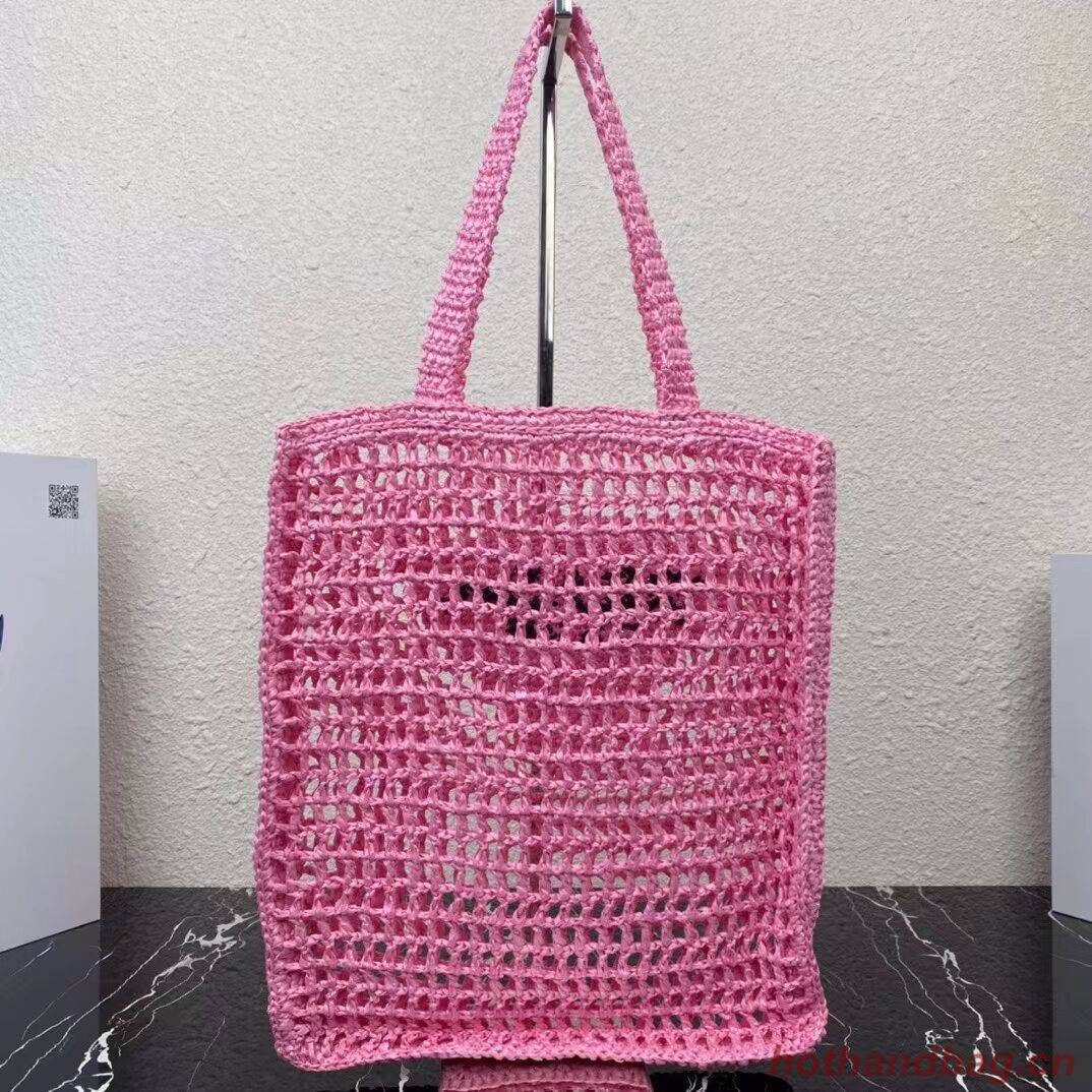 Prada Raffia tote bag 1BG393 pink