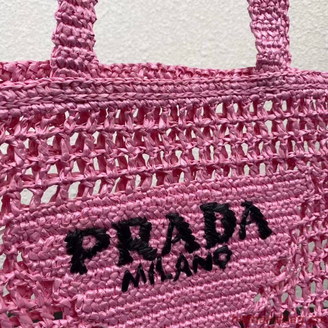 Prada Raffia tote bag 1BG393 pink