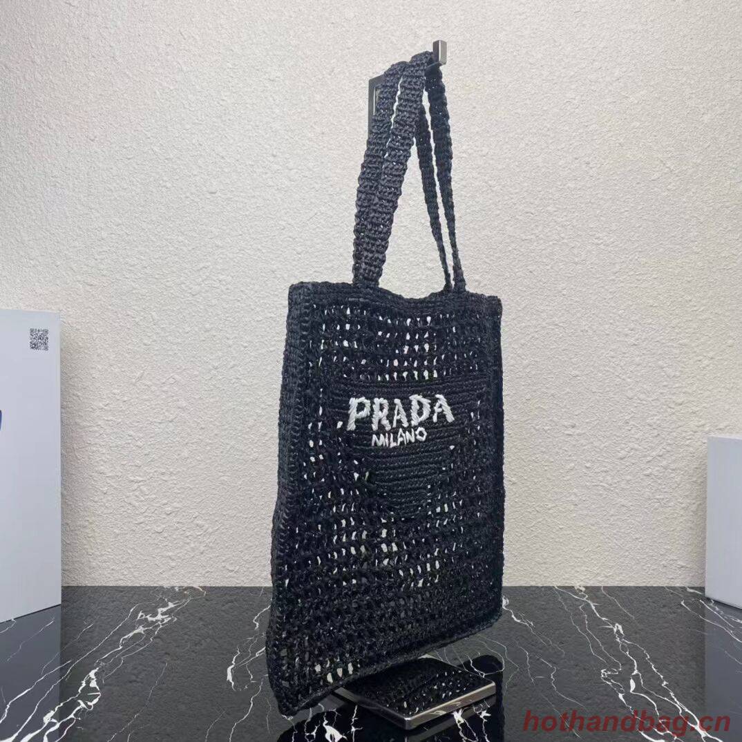 Prada Raffia tote bag 1CH393 black