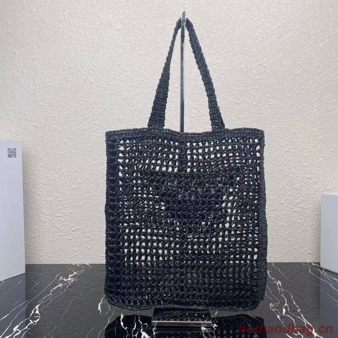 Prada Raffia tote bag 1CH393 black