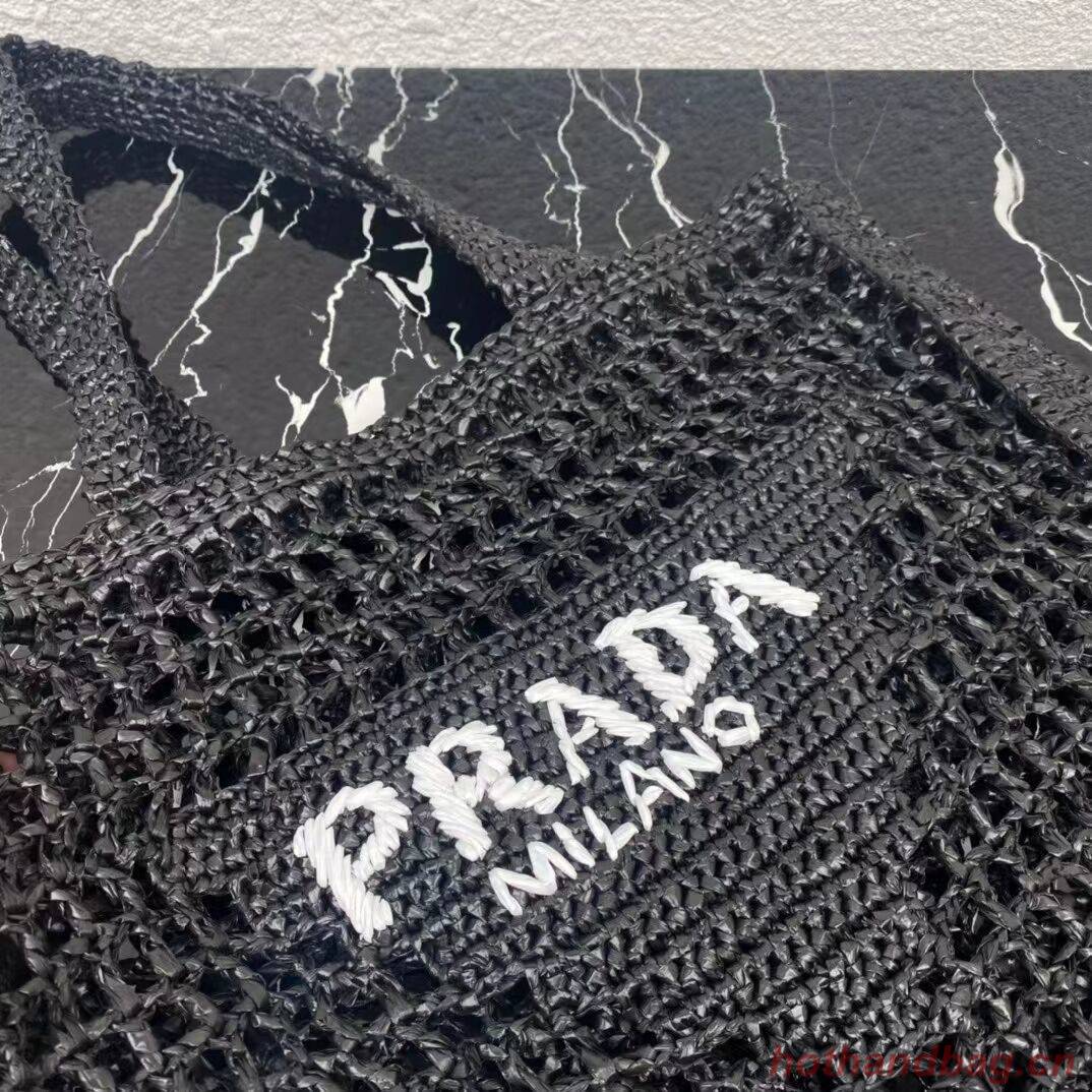 Prada Raffia tote bag 1CH393 black