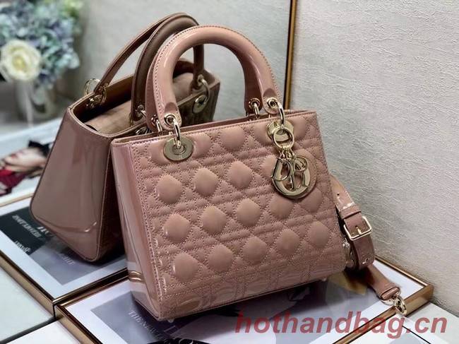 MEDIUM LADY DIOR BAG Blush Cannage Lambskin M0565O