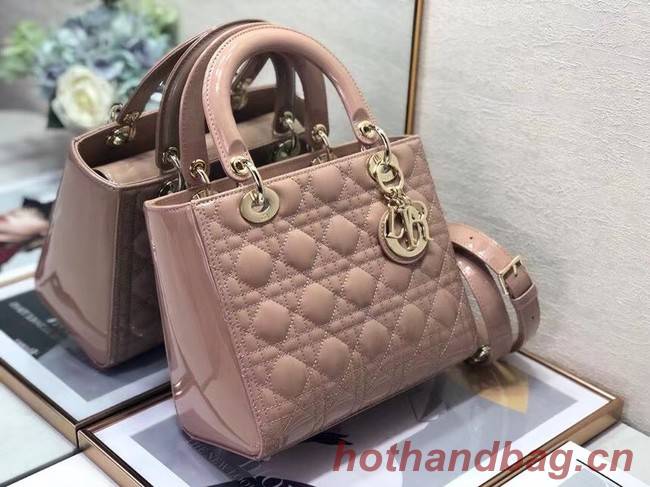 MEDIUM LADY DIOR BAG Blush Cannage Lambskin M0565O