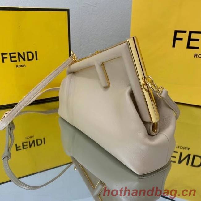 FENDI FIRST SMALL Cream leather bag 8BP129A