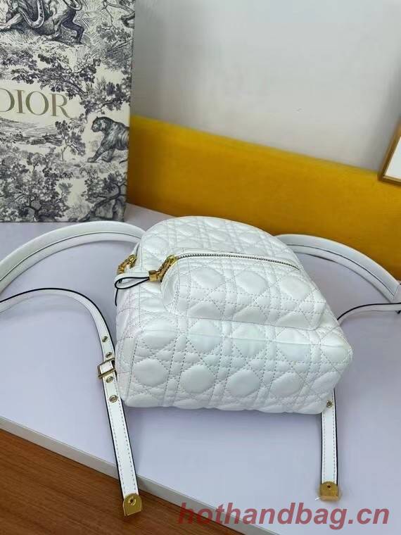 SMALL DIOR BACKPACK Cannage Lambskin M9222U WHITE