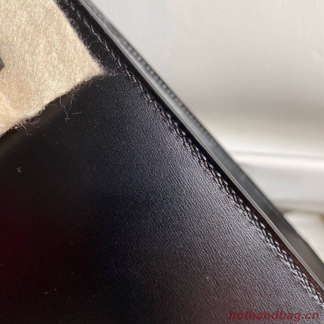 Hermes Kelly 28cm Shoulder Bags Smooth Leather KL28 Black