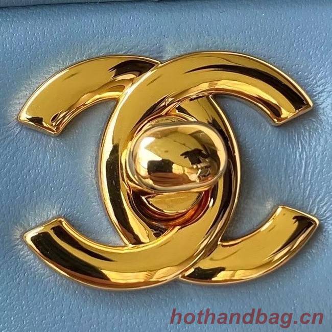 chanel classic handbag Lambskin & gold Metal A01112 blue