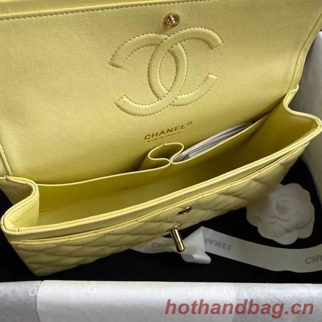 chanel classic handbag Lambskin & gold Metal A01112 yellow