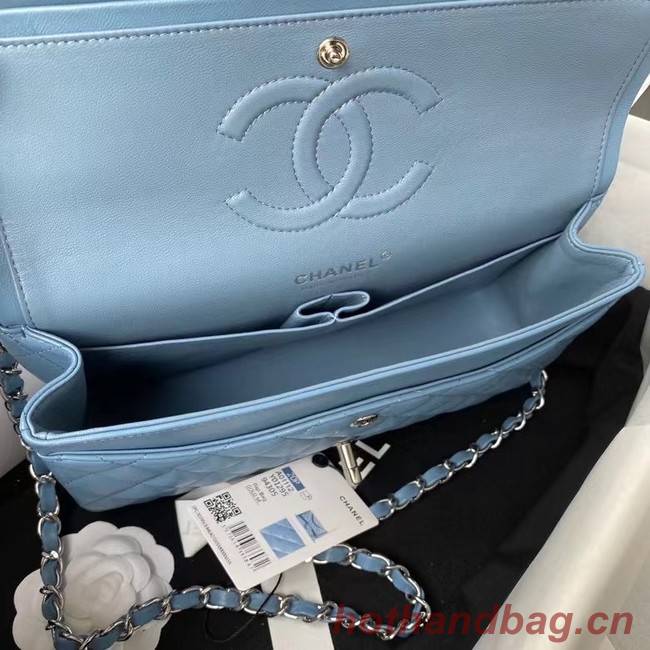 chanel classic handbag Lambskin & silver Metal A01112 blue