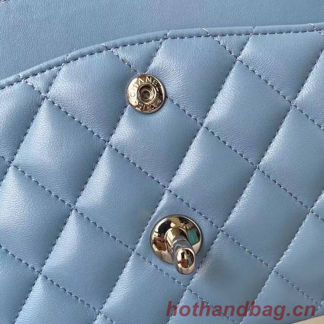 chanel classic handbag Lambskin & silver Metal A01112 blue