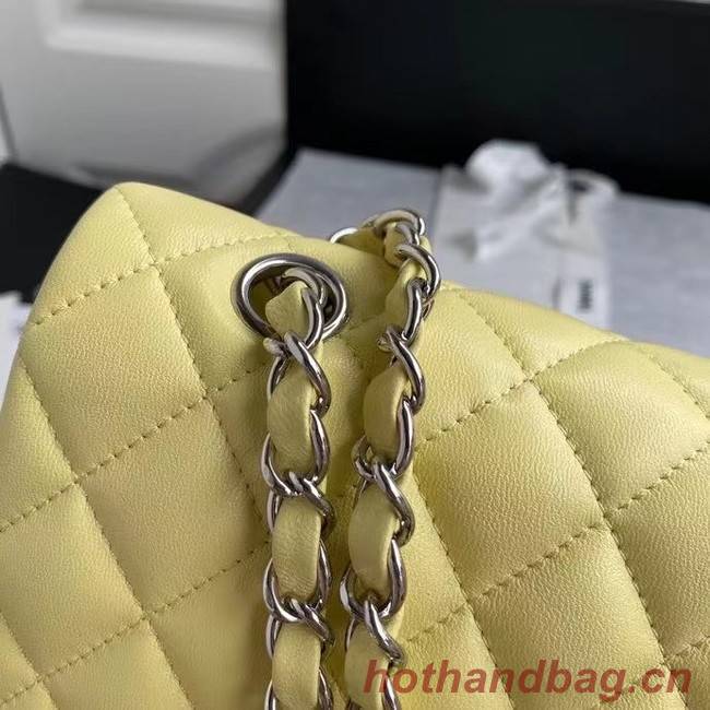 chanel classic handbag Lambskin & silver Metal A01112 yellow