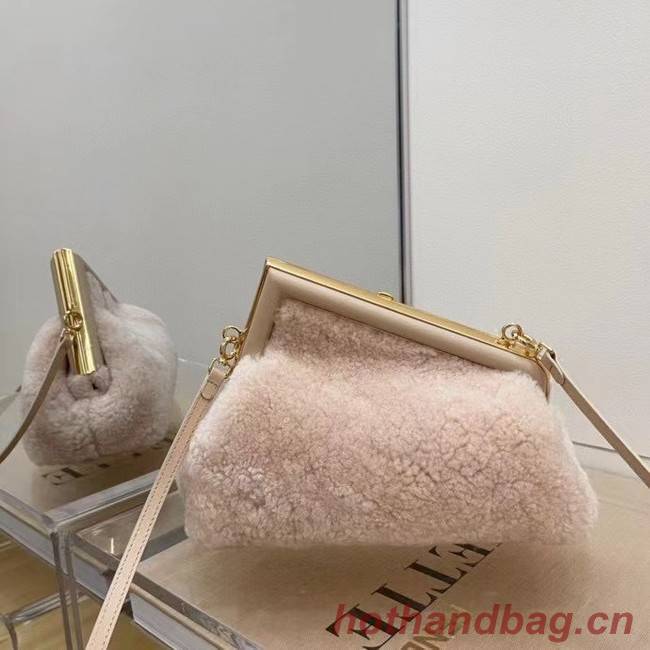 FENDI FIRST SMALL Pink sheepskin bag 8BP129AH