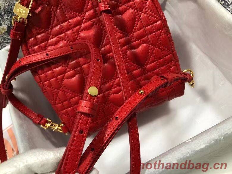 MINI DIOR BACKPACK Cannage Lambskin M9222 red