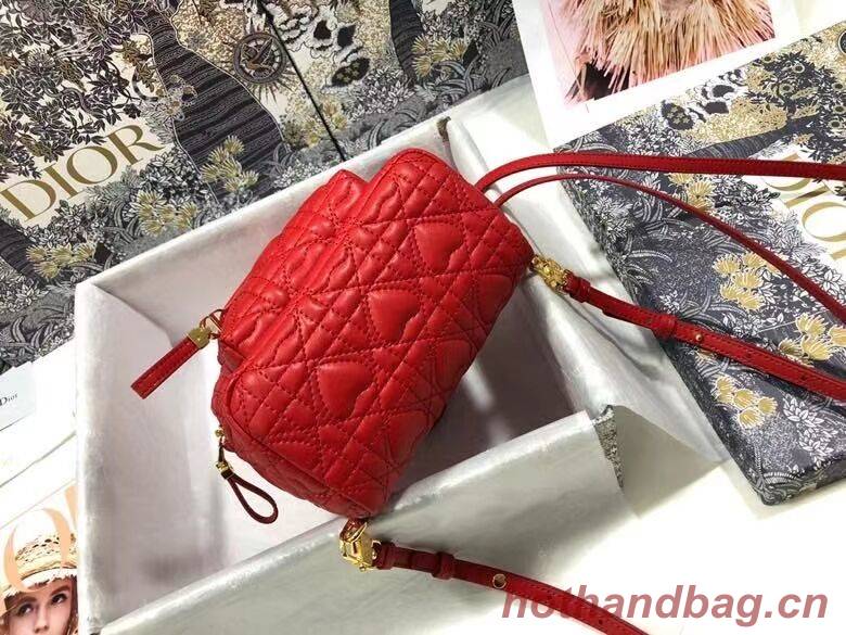 MINI DIOR BACKPACK Cannage Lambskin M9222 red