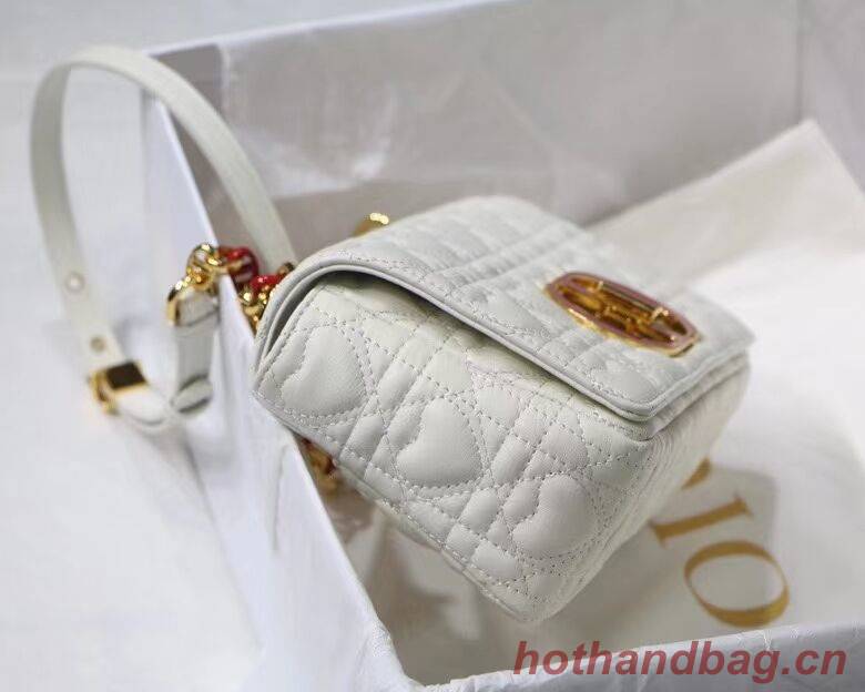 SMALL DIORAMOUR DIOR CARO BAG Latte Cannage Calfskin with Heart Motif M9241WN