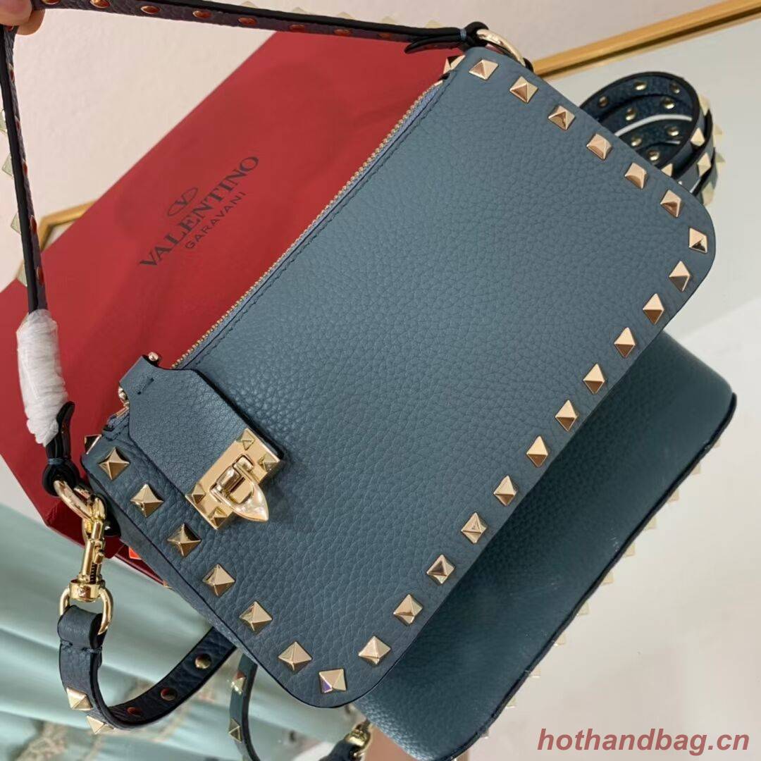 VALENTINO Origianl leather shoulder bag V4700 blue