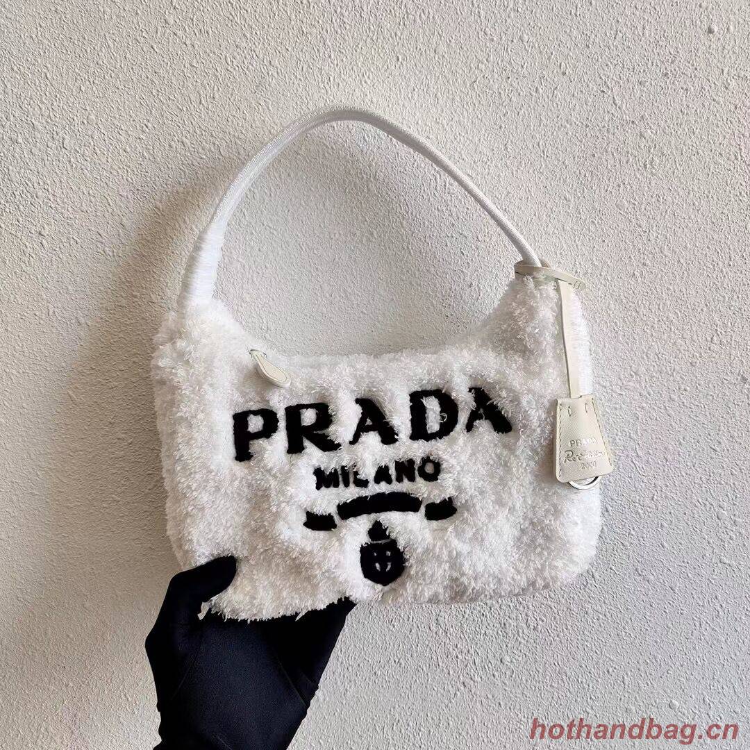 Prada Re-Edition 2000 terry mini-bag 1NE515 white