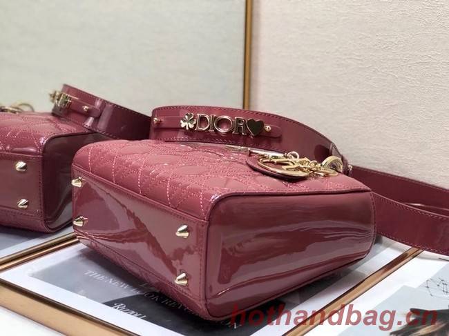 SMALL LADY DIOR BAG Pink Patent Calfskin M0531 Pink